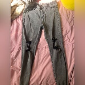 Distressed Gray Jeans